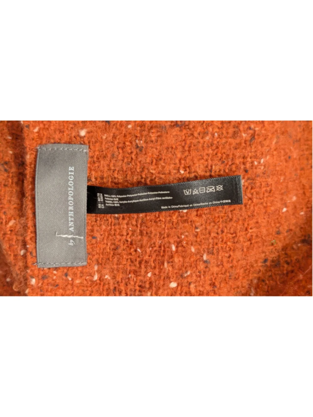 Women's Anthropologie One Size Orange Red Knit Scarf